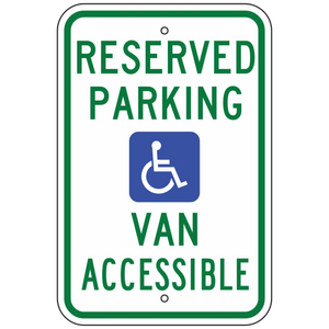 R7-8VA Reserved Parking Van Accessible Sign 12"x18"