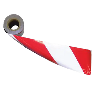 Pre-Striped Barricade Sheeting - Red/White - EG Type I - 8" x 50yd Roll