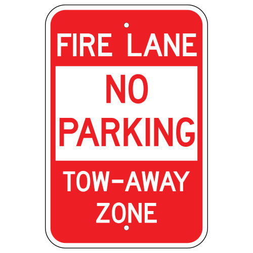 Fire Lane No Parking Tow Away Zone Sign 12