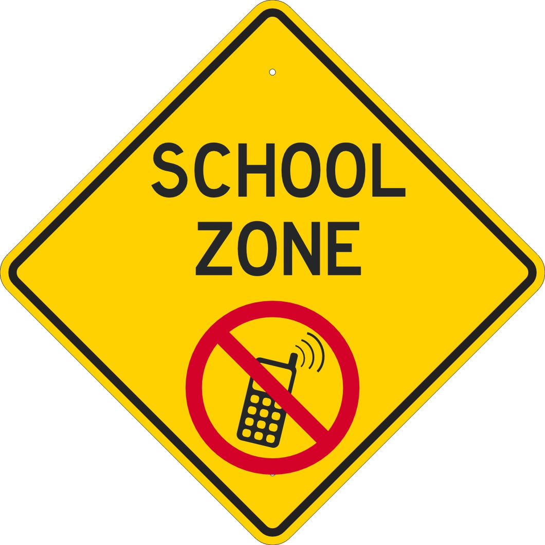 School Zone, No Cell Phone Use Sign