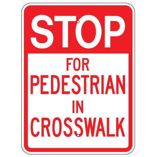 R10-14 Stop For Pedestrians In Crosswalk Sign 18