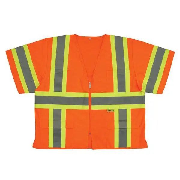 ANSI Class 3 Vest - Orange - Contrasting Stripes