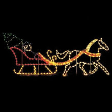 Load image into Gallery viewer, 6&#39; Yuletide Horse &amp; Sleigh Decoration