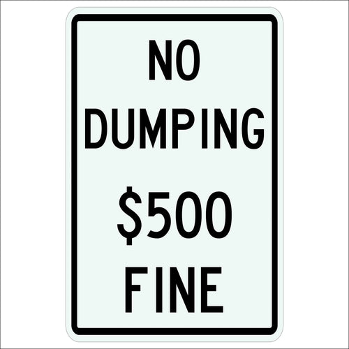 No Dumping $500 Fine