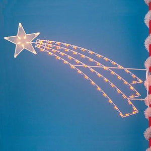 8' Silhouette Shooting Star Lighted Pole Mount Decoration