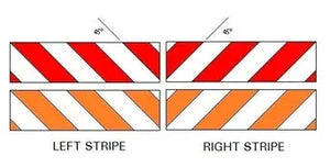 Pre-Striped Barricade Sheeting - Orange/White High Intensity - 8" x 50yd Roll