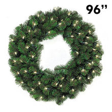 Load image into Gallery viewer, 96&quot; Pine Wreath - Commercial Grade LED - Warm White | PK-1