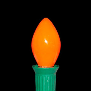 C7 Orange Incandescent Light Bulbs | Opaque Ceramic | PK-25