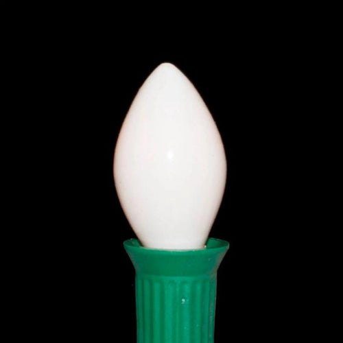 C7 White LED Light Bulbs | Smooth Opaque | PK-25