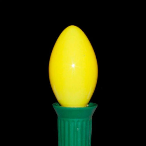 C7 Yellow Incandescent Light Bulbs | Opaque Ceramic | PK-25