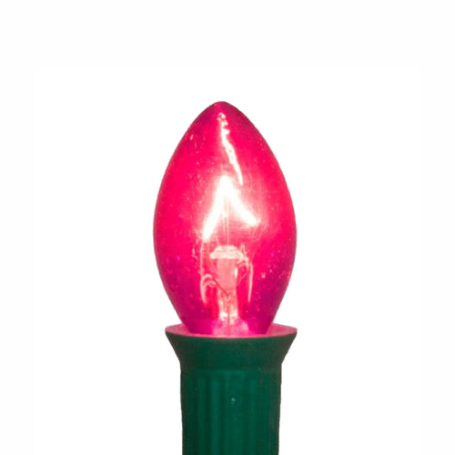 C7 Pink 5-Watt Incandescent Light Bulbs | Transparent | PK-25