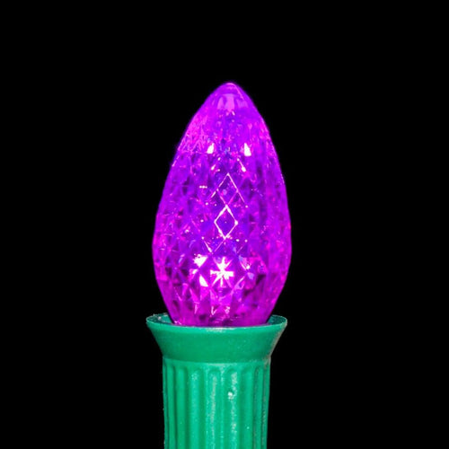 C7 Purple LED Light Bulbs | Faceted | PK-25
