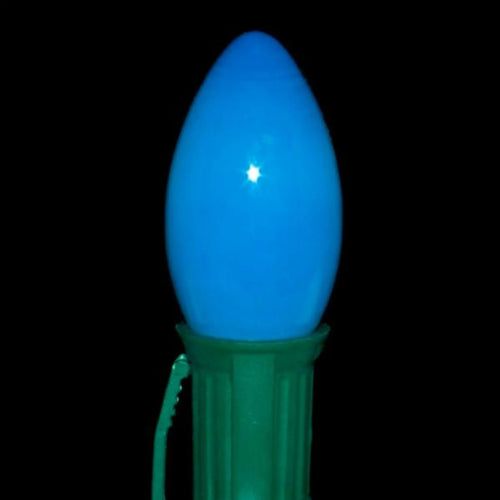 C9 Blue LED Light Bulbs | Smooth Opaque | PK-25