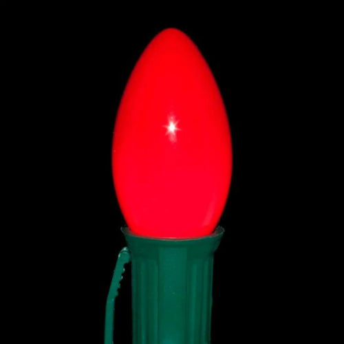 C9 Red Incandescent Light Bulbs | Opaque Ceramic