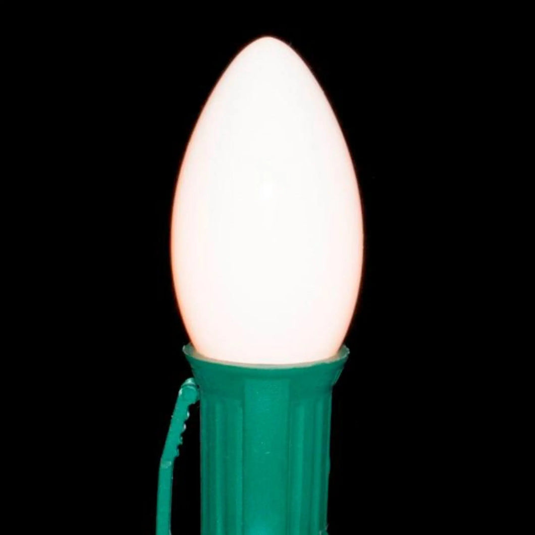 C9 White Incandescent Light Bulbs | Opaque Ceramic | PK-25