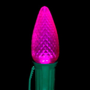 C9 Pink LED Light Bulbs | Faceted | PK-25