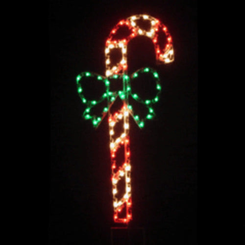 6' Candy Cane with Bow Lighted Yard Decoration