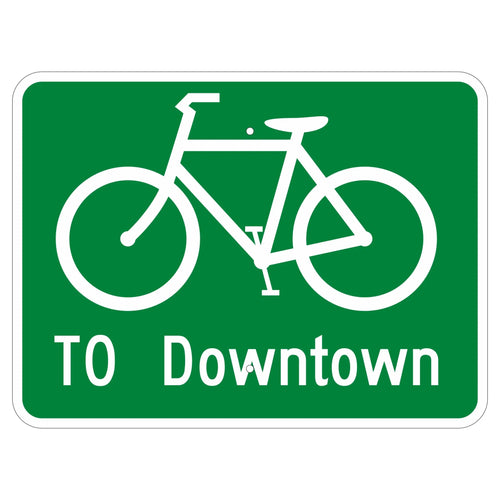 D11-1C Bike Route To Downtown Sign