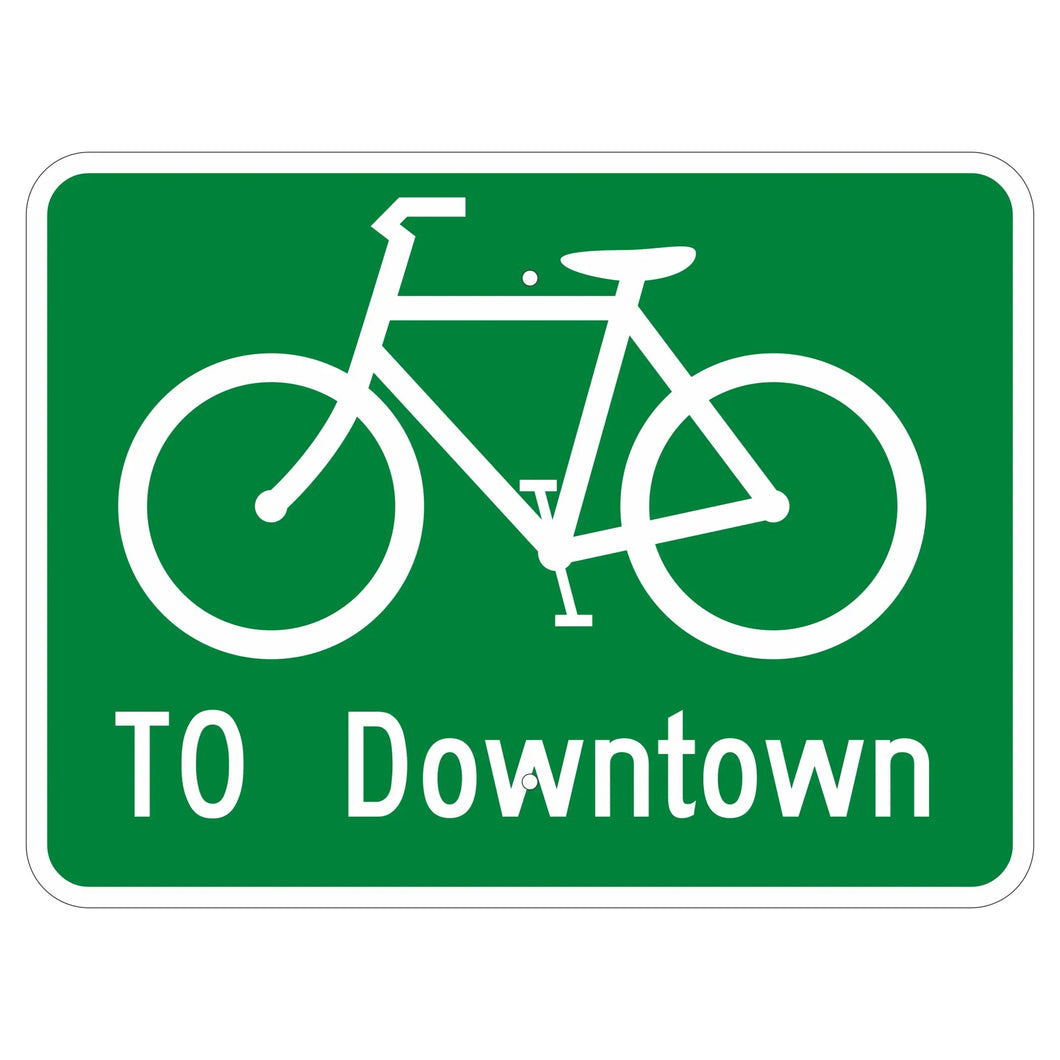 D11-1C Bike Route To Downtown Sign