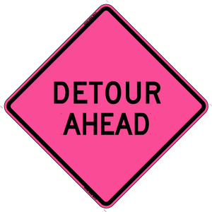 W20-2 Detour Ahead - Roll Up Sign