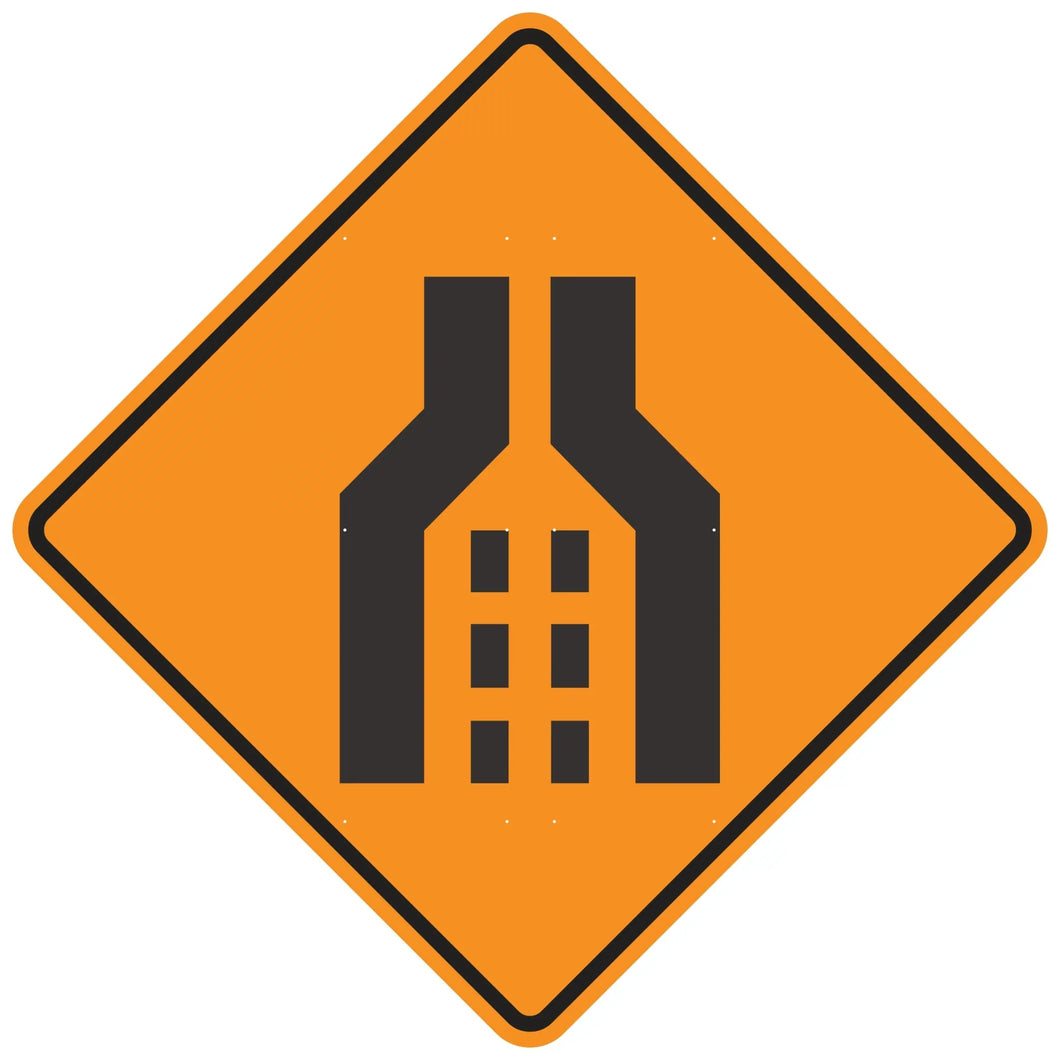 W4-2 Double Merge Symbol - Roll Up Sign