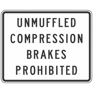 EB-LADOTD Unmuffled Compression Brakes Prohibited Sign