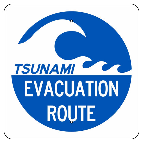 EM-1A Tsunami Evacuation Route Sign 24