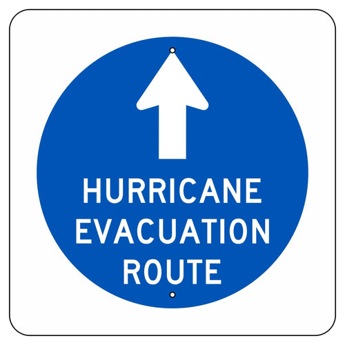 EM-1 Hurricane Evacuation Route Sign 24