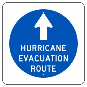EM-1 Hurricane Evacuation Route Sign 24"x24"