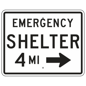 EM-7A Emergency Shelter Sign 30"x24"