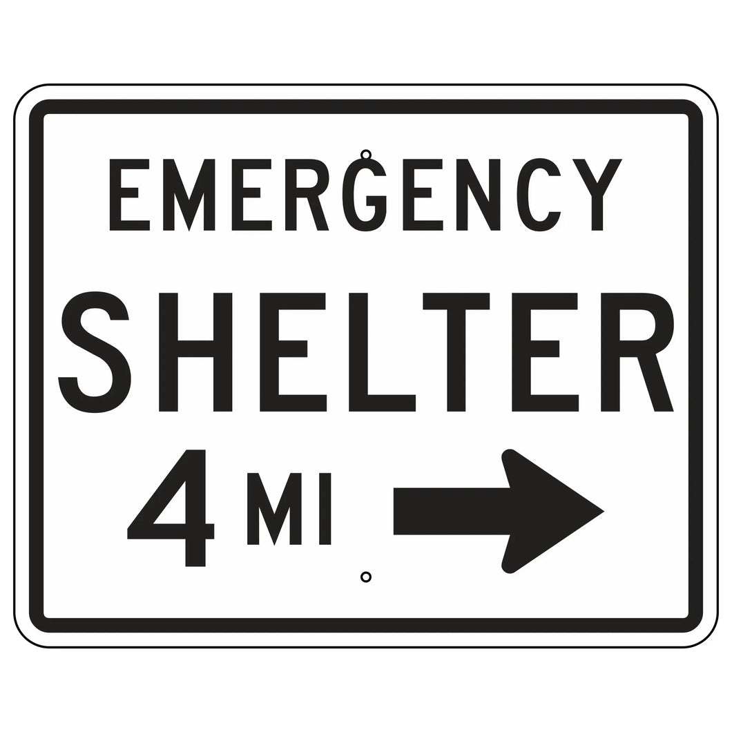 EM-7A Emergency Shelter Sign 30