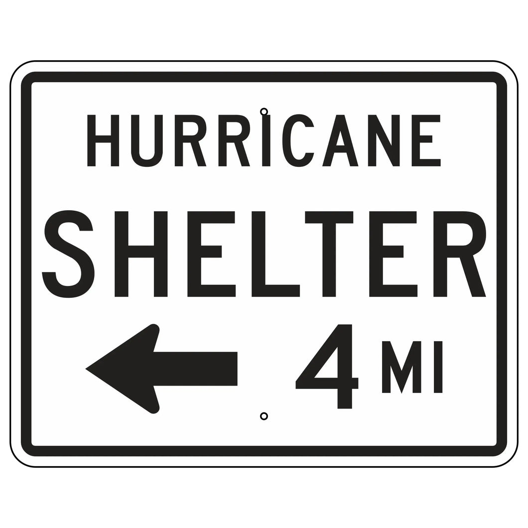 EM-7B Hurricane Shelter Sign 30