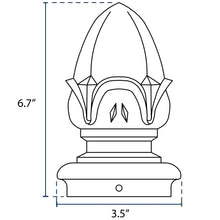 Load image into Gallery viewer, Acorn Finial for 3&quot; OD Round Post - Black