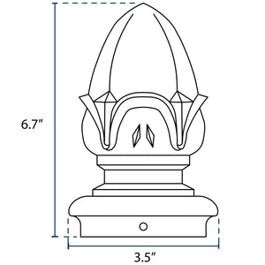 Acorn Finial for 3" OD Round Post - Black