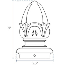 Load image into Gallery viewer, Acorn Finial for 4&quot; OD Round Post - Black