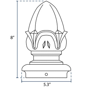 Acorn Finial for 4" OD Round Post - Black