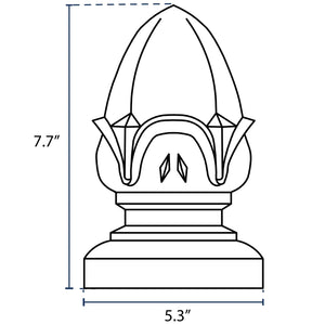 Acorn Finial for 5" OD Round Post - Black