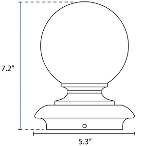 Ball Finial for 4" OD Round Post - Black