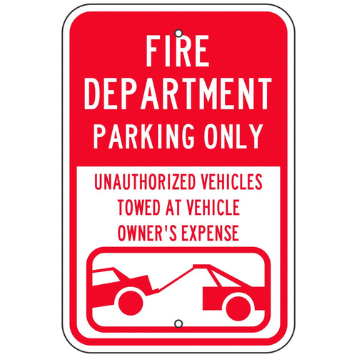 Fire Department Parking Only Sign 12