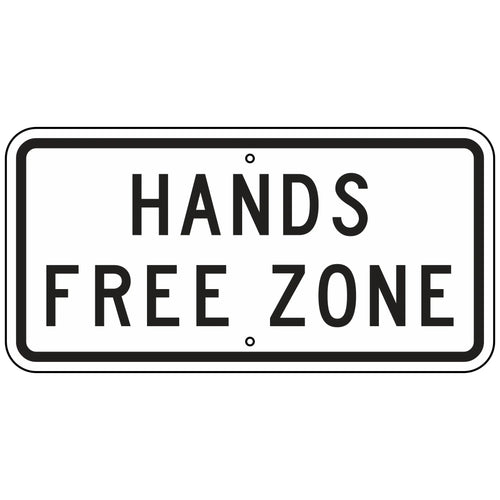 Hands Free Zone Sign, LA DOTD 24