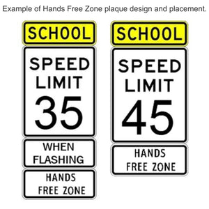 Hands Free Zone Sign, LA DOTD 24"x12"