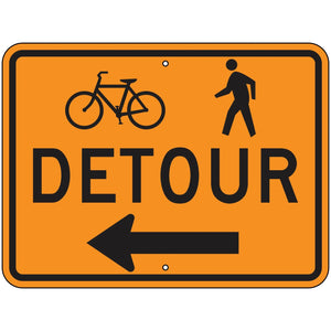 M4-9AL Bicycle And Pedestrian Detour Left Sign