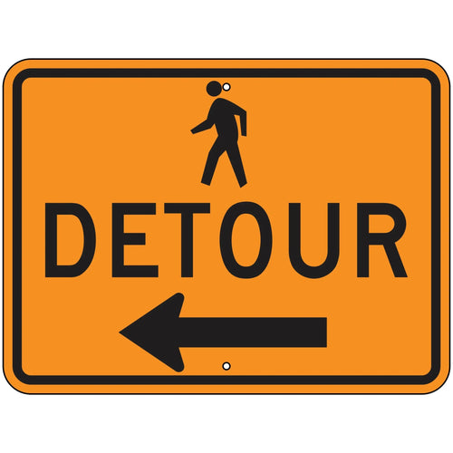 M4-9BL Pedestrian Detour Left Sign