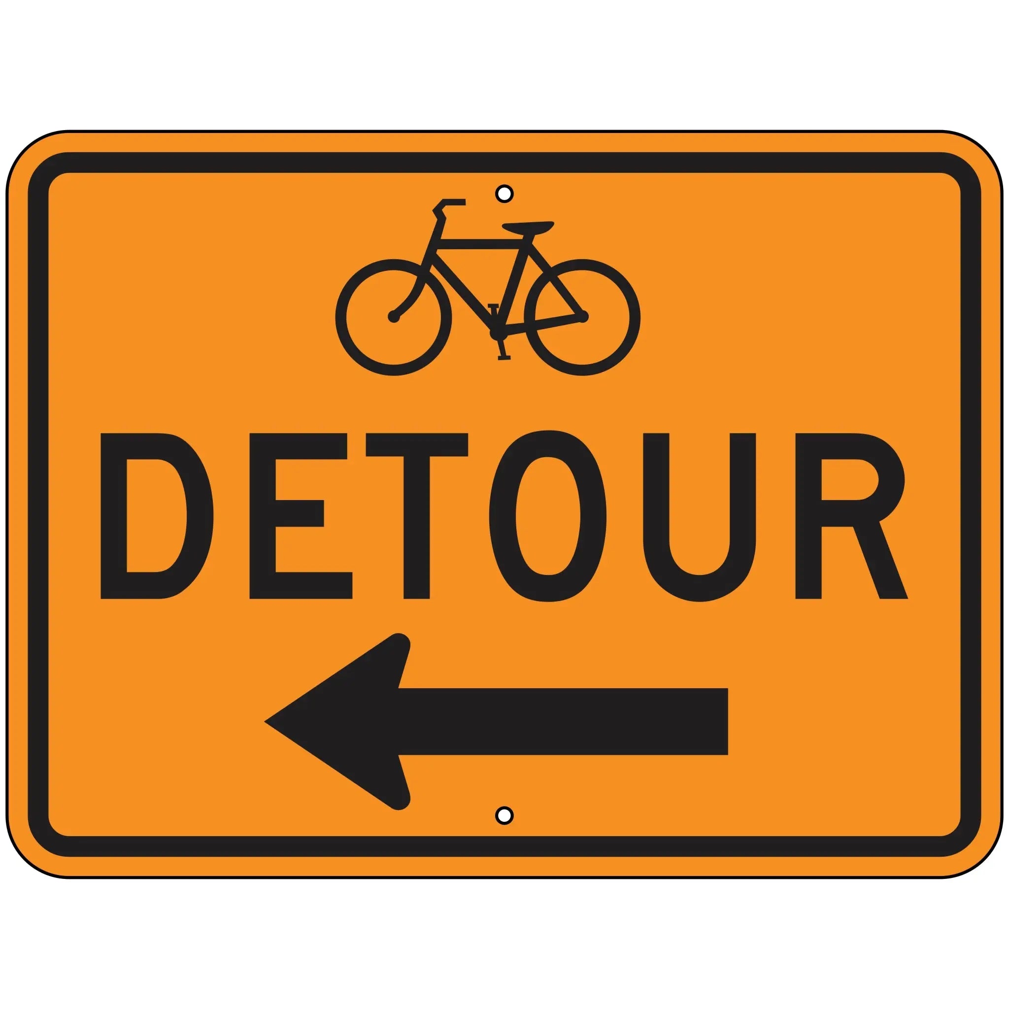 M4-9CL Bicycle Detour Left Sign – Evangeline Specialties M4-9CL Bicycle Detour Left Sign – Evangeline Specialties