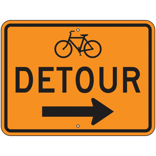 M4-9CR Bicycle Detour Right Sign 30
