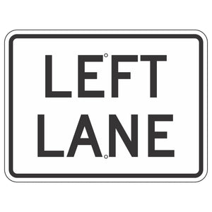 M5-4 Left Lane Designation Sign 24"x18"