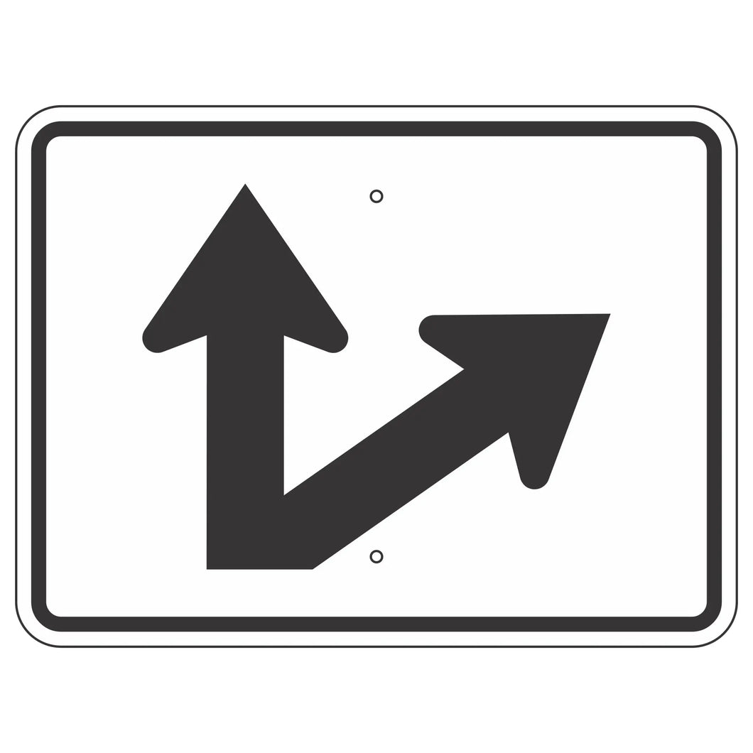 M6-7R Directional Up Right Diagonal Double Arrow Sign