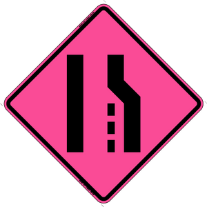W4-2L Merge Left - Roll Up Sign