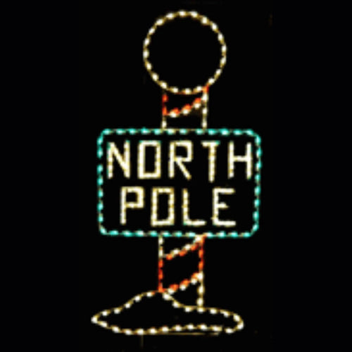 10' North Pole Sign Yard Lighted Decoration