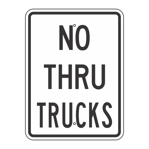 R10-9A No Thru Trucks Sign 18
